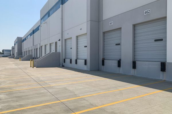 Industrial Building Shipping and Receiving Area with Closed Bay Doors
